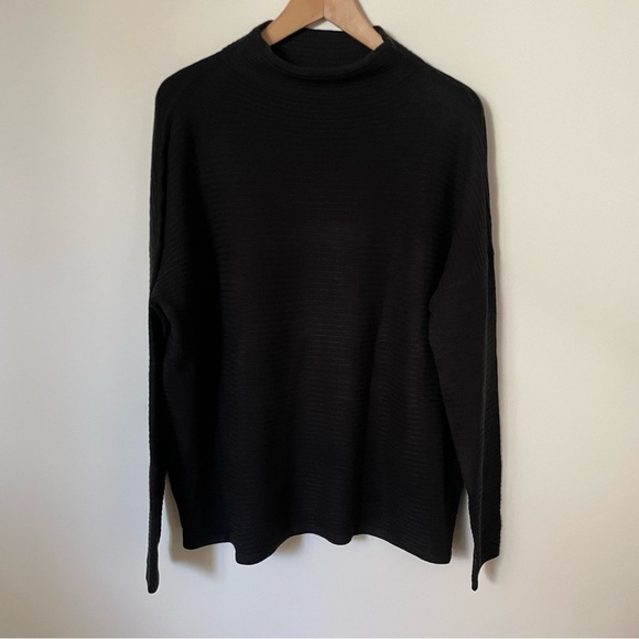 French Connection Babysoft High Neck Jumper Mock Neck Sweater Black Size XL NWT - Picture 3 of 8